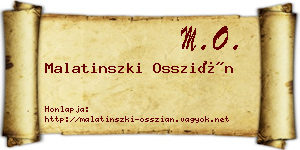 Malatinszki Osszián névjegykártya